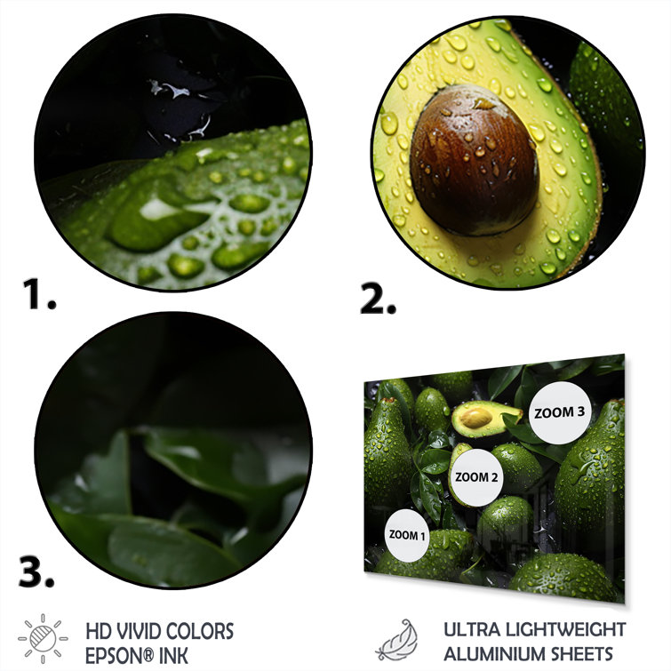 Ebern Designs Ripe Avocado III Fruits Metal Wall Art Set Wayfair Canada